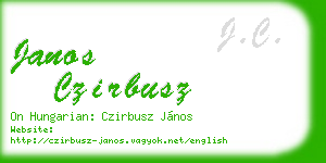 janos czirbusz business card